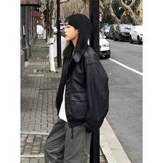 网图现货春季皮衣飞行员外套1209-1-JK19-P90主推可谈，男装皮衣，星座1209-1