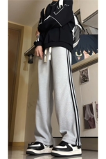 卫裤男款春秋新款侧边织带条纹运动裤休闲直筒阔腿KZ017P48，男装休闲裤，电商B312