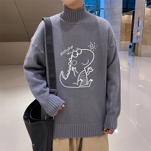 M18172-P45 加绒款-P65半高领毛衣男士大码针织衫男毛线衣男图片