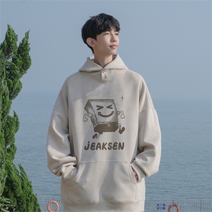 24秋季新款海绵宝宝印花麂皮绒宽松连帽卫衣wljp5621-特p45控79图片