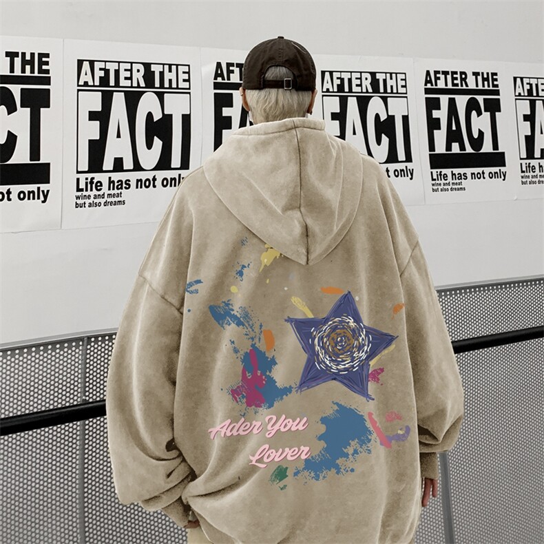 新图爆秋冬重磅水洗连帽卫衣美式大码男衣服XZ517A-3-WL3606-P68，男装卫衣，星座517A-3