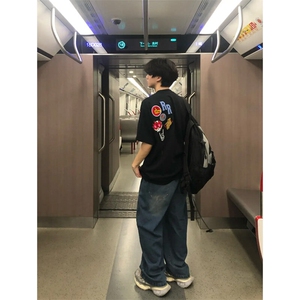 DX698LL-特P35 美式字母刺绣重磅短袖t恤男女款夏季图片