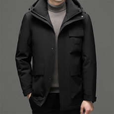 羽绒服男冬季2023新款加厚保暖鹅绒外套中年休闲带帽爸爸装上衣，男装羽绒服，电商B212（原钱塘6029）