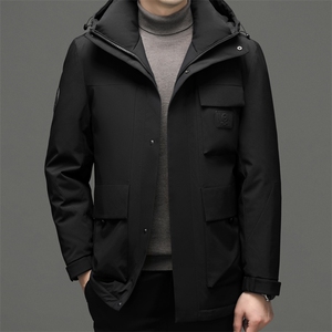 羽绒服男冬季2023新款加厚保暖鹅绒外套中年休闲带帽爸爸装上衣图片
