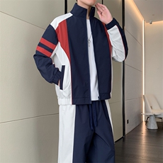 春秋季冲锋外套男款夹克男装中学生潮流拼接套装TZ0573-P118，男装休闲套装，星座308B-2