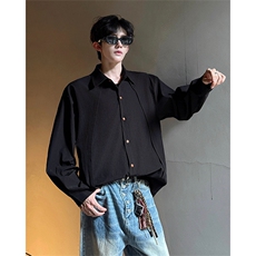 CS1159-特P33控58秋季潮流大码拼接高级感痞帅衬衫宽松外套男，男装衬衫，电商A059