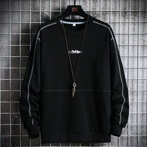 男秋季潮流ins卫衣宽松圆领刺绣印花辑明线休闲卫衣CYWY8856-P30图片
