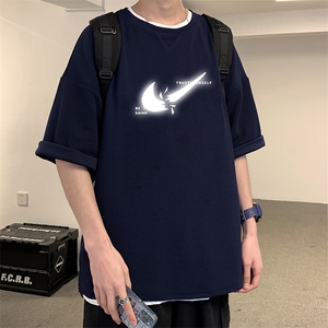 Q11111-P30 春夏季七分袖t恤男大码五分袖男短袖中袖图片