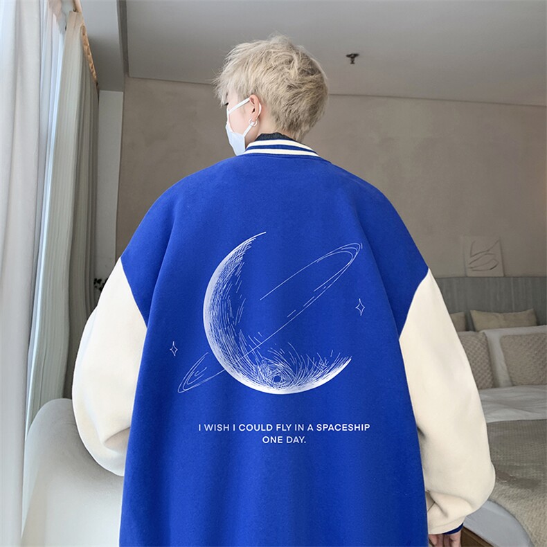 摇粒绒棒球服男大码开衫卫衣男夹克BF86246-P65,男装夹克,电商A040