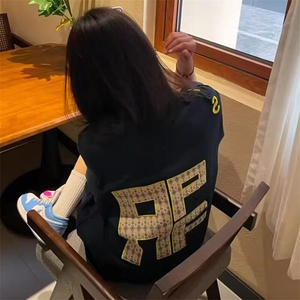 万针全刺绣工艺抖音得物高品质260克重磅纯棉双纱美式高街短袖T恤图片