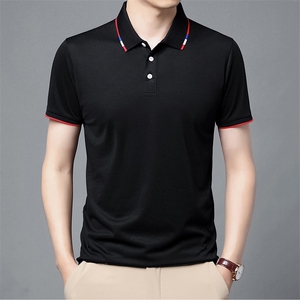 夏季新款男士翻领短袖t恤中年有领男装上衣服休闲POLO衫图片