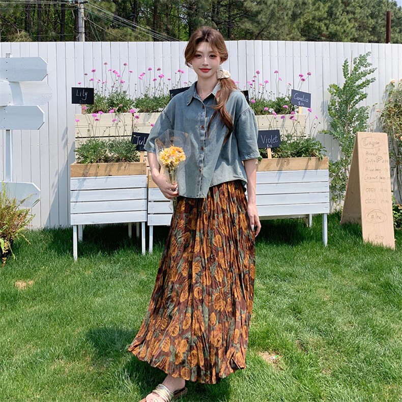 数据好新品设计感牛仔上衣半裙两件套2533P165K248,女装半身裙,2C285