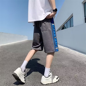 夏季新款休闲短裤男潮牌拼色运动字母潮流宽松学生五分裤DK65 p30图片
