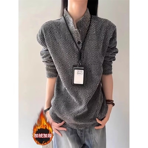 1506-1/WX33631/P49冬新款毛衣美式复古休闲慵懒风V领针织衫男图片