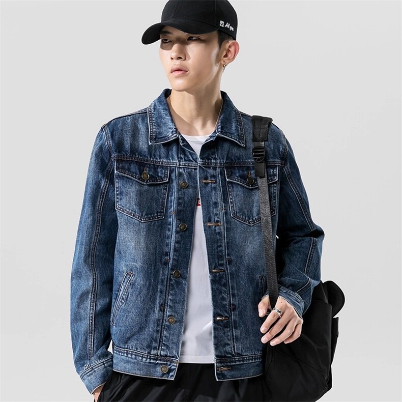 1506-1/JGW66021/P69深色牛仔外套男士潮牌宽松休闲上衣韩版，男装工装外套，星座1506-1