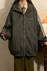 春秋三条杠皮衣美式潮牌情侣装夹克外套XZ102B-1-JK2561P85，男装皮衣，星座102B-1