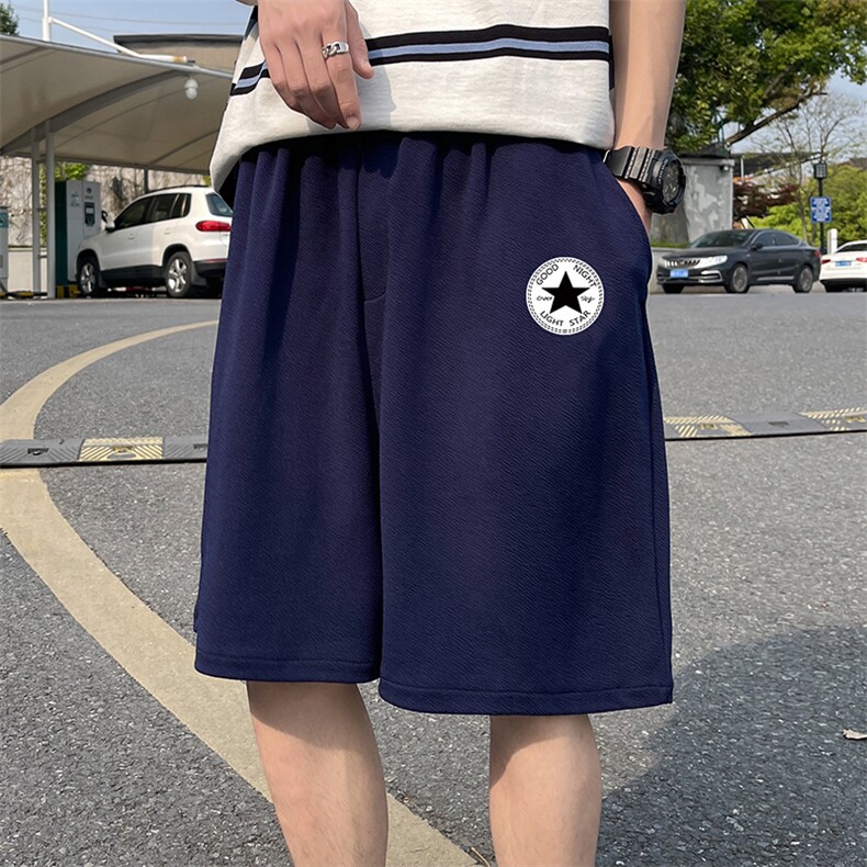 MK37008-P15冰丝短裤男士大码宽松休闲五分裤男运动中裤港风,男装休闲裤,电商A040