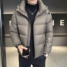 韩版保暖加厚连帽男羽绒服2025冬季新款宽松面包服外套Y9610P145，男装羽绒服，星座914