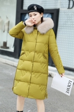 羽绒服新款2023年女装腰间抽绳修身可脱卸真貉子毛领长款90白鸭绒，女装羽绒服，火爆靓佳人