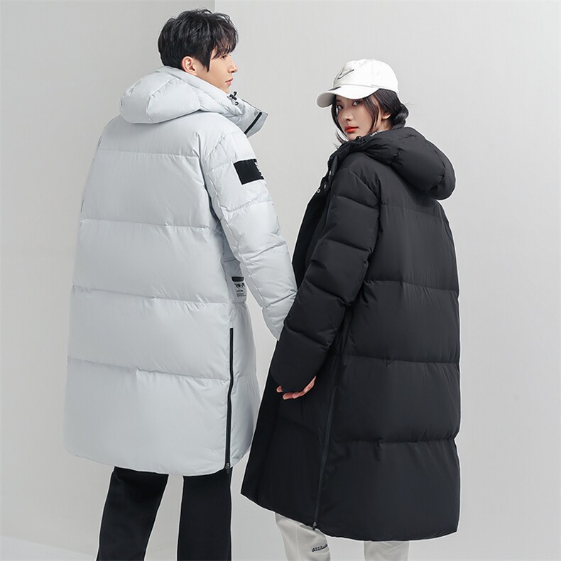 情侣款羽绒服男中长款连帽过膝加厚派克服2025冬装3505P220,男装羽绒服,星座1602B（原101B-1）
