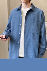灯芯绒衬衫秋冬季男长袖韩版潮流宽松口袋衬衣青年百搭休闲外套潮，男装衬衫，星座505-2（原电商A260-1)