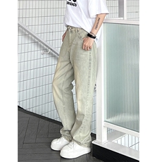 B221美式ins高街小众百搭纯色微喇牛仔裤LK22087-P55控78，男装牛仔裤，电商B221