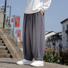 现货棉麻休闲裤九分透气凉爽灯笼裤ZK62-P70控98，男装休闲裤，电商A021