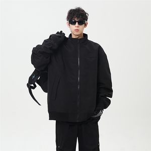 港风美式日系褶皱设计感立领夹克外套男潮 XZ213-JK1234-P88控108图片