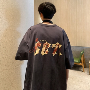 夏季新款龙年字母印花高街短袖宽松 M~5XL XZ604-DT217-P25控39图片