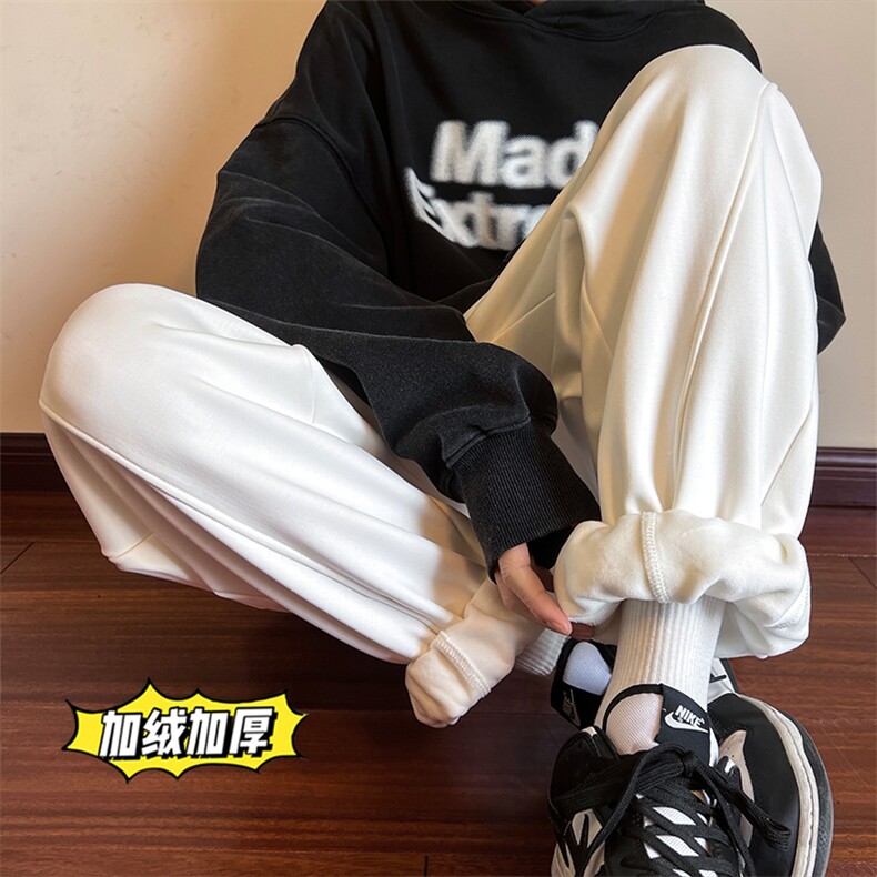 2023冬季新款加绒加厚运动裤品质全棉束脚裤XZ102A-2-K2213-P60,男装休闲裤,星座211-1