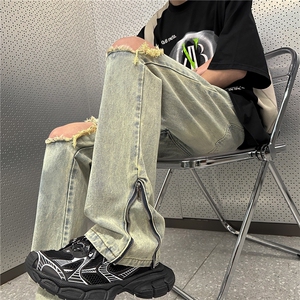 美式高街休闲牛仔裤个性小众休闲裤A061-JM1736-P65-控88图片
