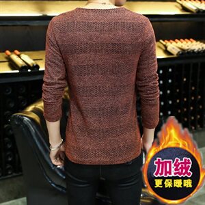 冬季长袖加厚保暖修身卫衣大码网格纱针织打底衫上衣黑加绒图片