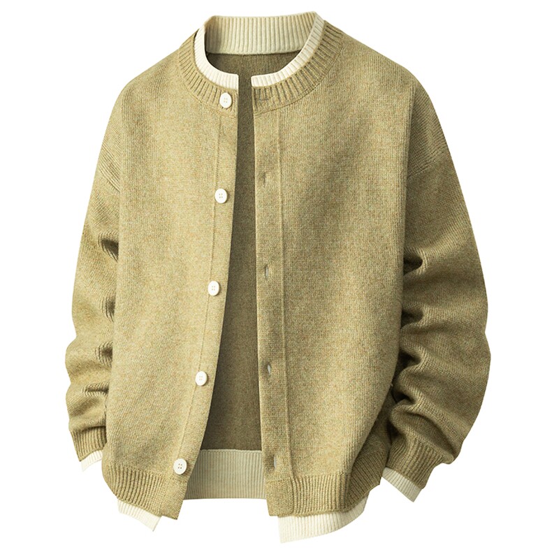 得物品质松弛感老钱针织毛衣百搭圆领假两件外套3633-P98控148，男装针织衫/毛衣，电商B295