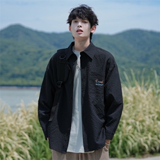 CD5483改长袖C5536春季2026美式腊肠狗泡泡纱衬衫外套男特P28控55，男装衬衫，电商A001