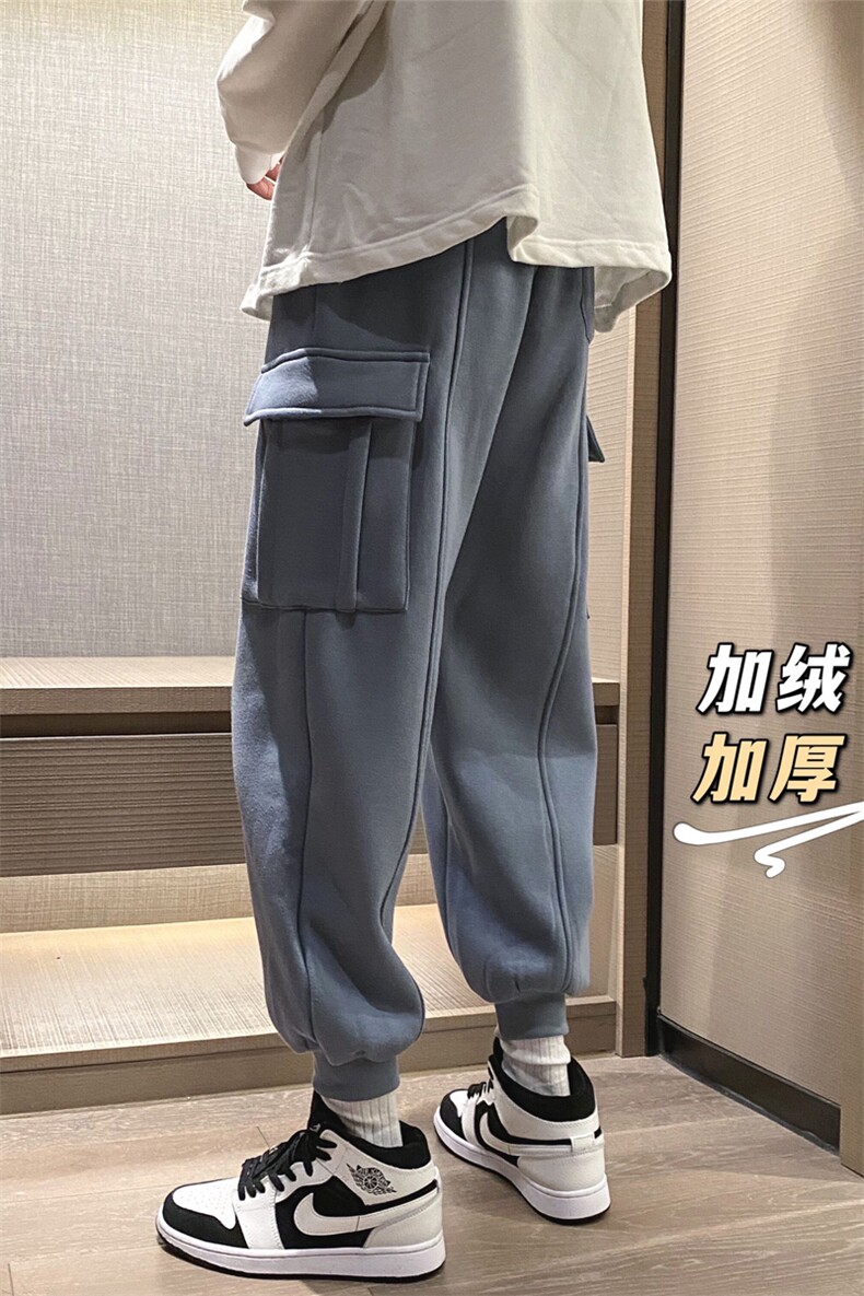 XZ409-1-K452-加绒P60-常规P55冬季加绒加厚运动裤工装休闲裤,男装休闲裤,星座1514