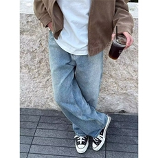 美式高街直筒牛仔裤男长裤子百搭休闲潮流牛仔裤N18-P50，男装牛仔裤，星座208-5