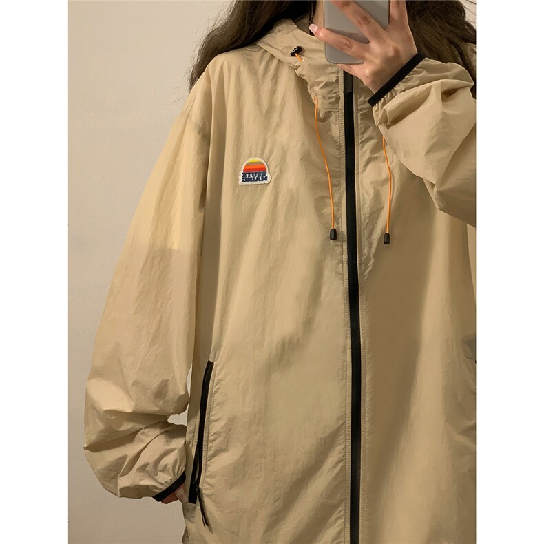 中性风黄灯撞色彩虹硅胶点缀防晒衣女潮牌防晒服男FS77001P65控88,男装夹克,星座226-1