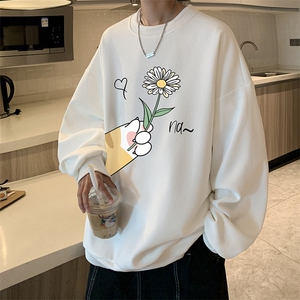 华夫格卫衣圆领卫衣男大码长袖t恤男外套 HW76265-P30加绒款-P40图片
