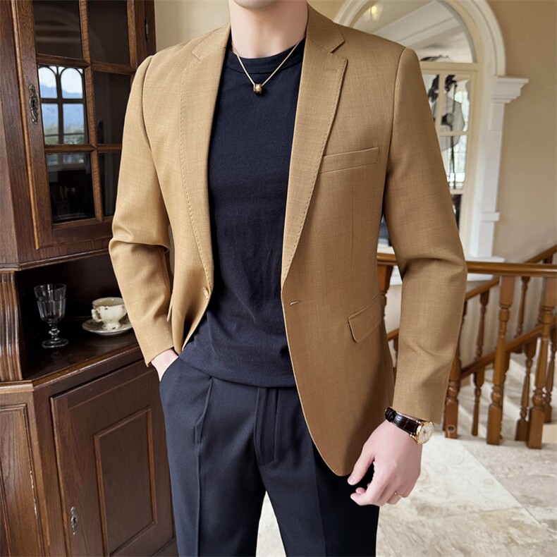 26做货-半里布男士休闲西装修身韩版西服外套上衣DX6945P175,男装西服套装,电商D216