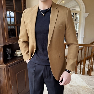 26做货-半里布男士休闲西装修身韩版西服外套上衣DX6945P175图片