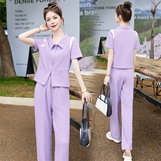 FALVLITE2024夏季新款气质百搭时尚两件套女休闲减龄高腰显瘦套装，女装套装/套裙，依如秀(原杭风阁)