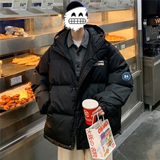港风冬季新款连帽白鸭绒羽绒服男潮宽松印花YR6130P225控268，男装羽绒服，电商A268A