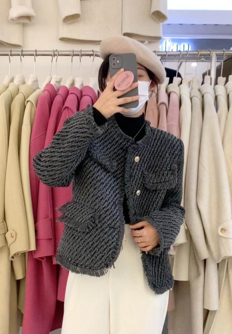 羽绒内胆小香外套，其它，卡薇尔