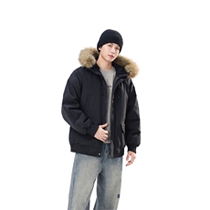 新款美式男连帽大毛领加厚保暖冬季宽松派克工装棉衣M2005-P95，男装棉衣，星座1403A