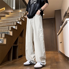 美式vibe男高级感杏色直筒宽松休闲工装裤K04541-P38，男装工装外套，星座308B-2