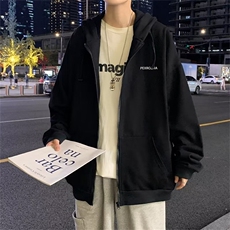 高街ins潮牌开衫连帽卫衣男春秋美式潮流运动夹克外套W6951-P32，男装夹克，星座512-2
