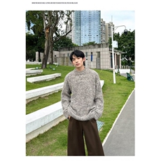 秋冬季新款加厚美式复古时尚提花宽松圆领套头针织毛衣男女气质，男装针织衫/毛衣，星座506A
