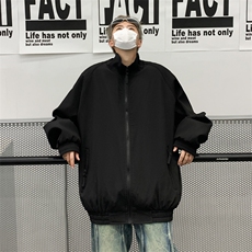 棕咖色外套男春秋痞帅高级感潮牌美式无帽立领日系复古棒球服夹克，男装夹克，星座505-2（原电商A260-1)