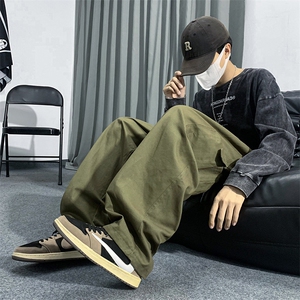 2023秋季百搭机能风直筒休闲裤新款韩版宽松阔腿工装裤 K5207-P38图片