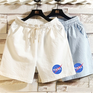 YD33252-P25NASA 亚麻短裤男大码棉麻五分裤男中裤沙滩裤 砖墙图片